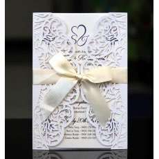 Marriage Invitation Card Wedding Card Laser Cut Paper White